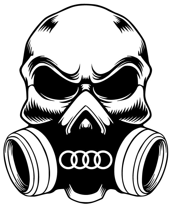 Gas Mask Skull with Car Brand Logo