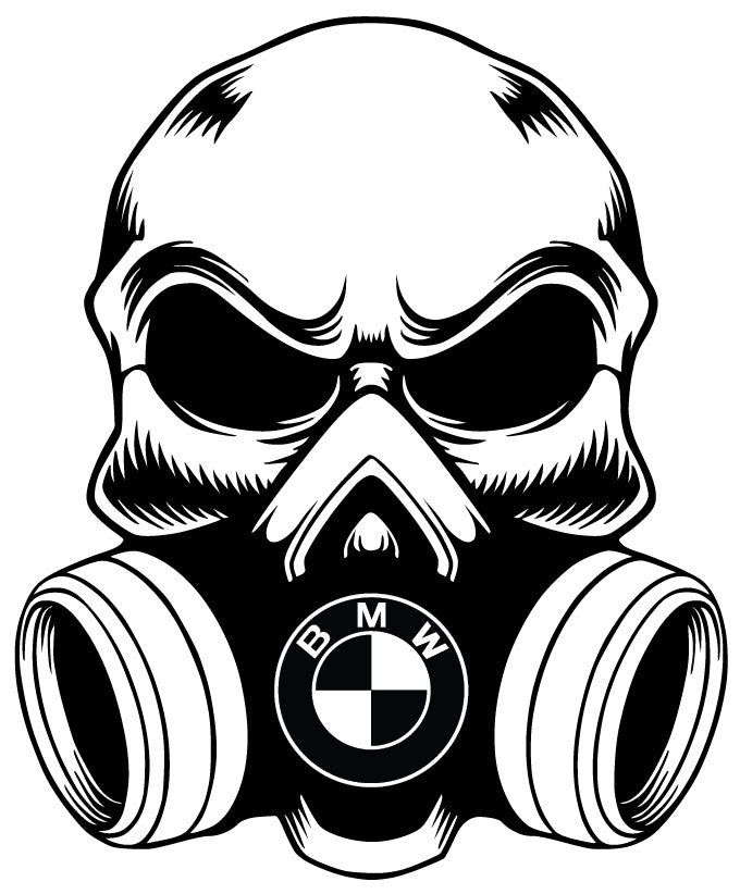 Gas Mask Skull with Car Brand Logo