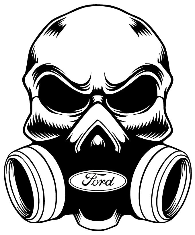 Gas Mask Skull with Car Brand Logo