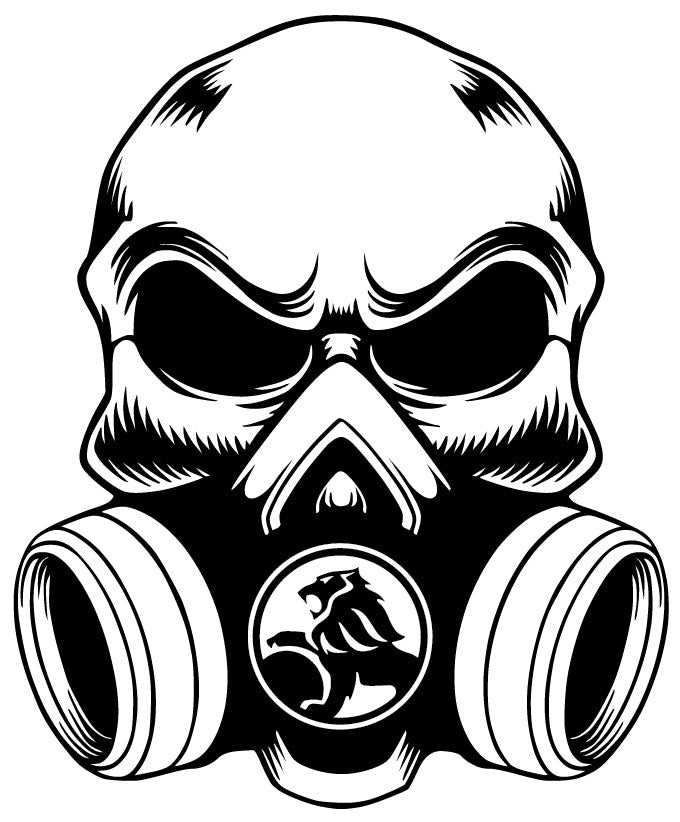 Gas Mask Skull with Car Brand Logo