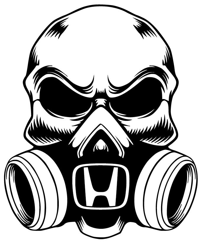 Gas Mask Skull with Car Brand Logo