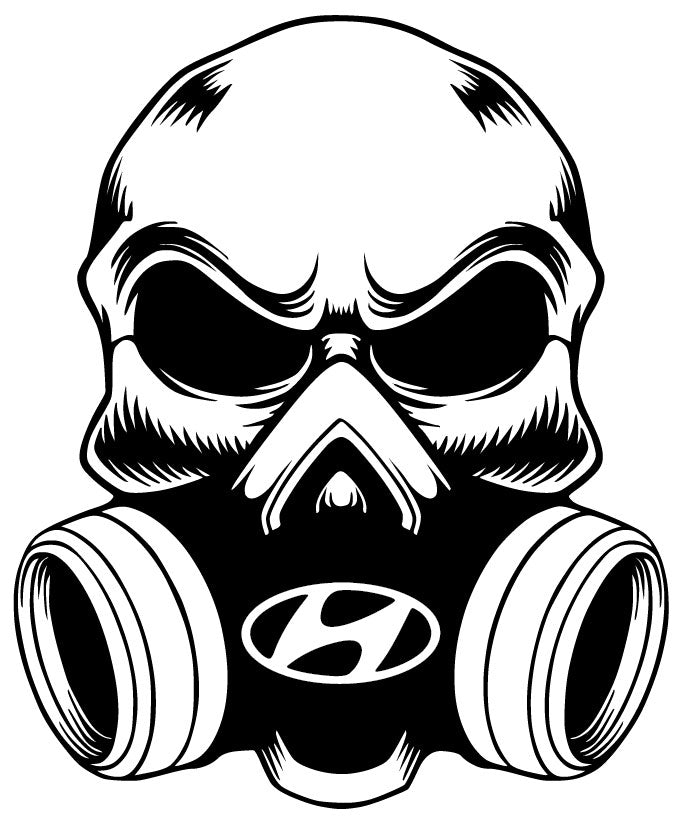 Gas Mask Skull with Car Brand Logo