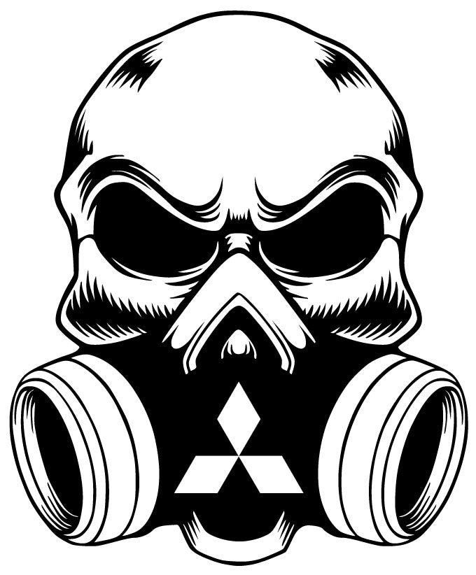 Gas Mask Skull with Car Brand Logo