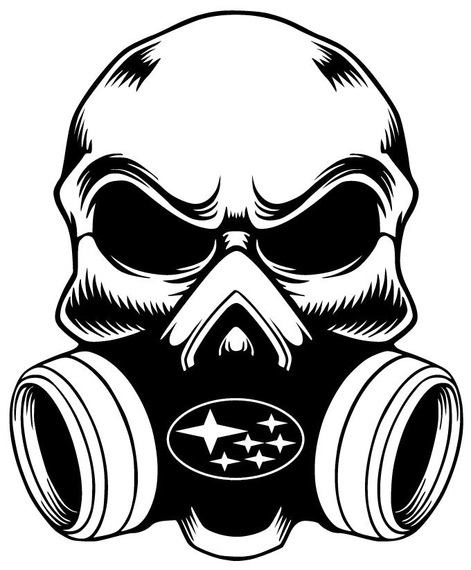 Gas Mask Skull with Car Brand Logo