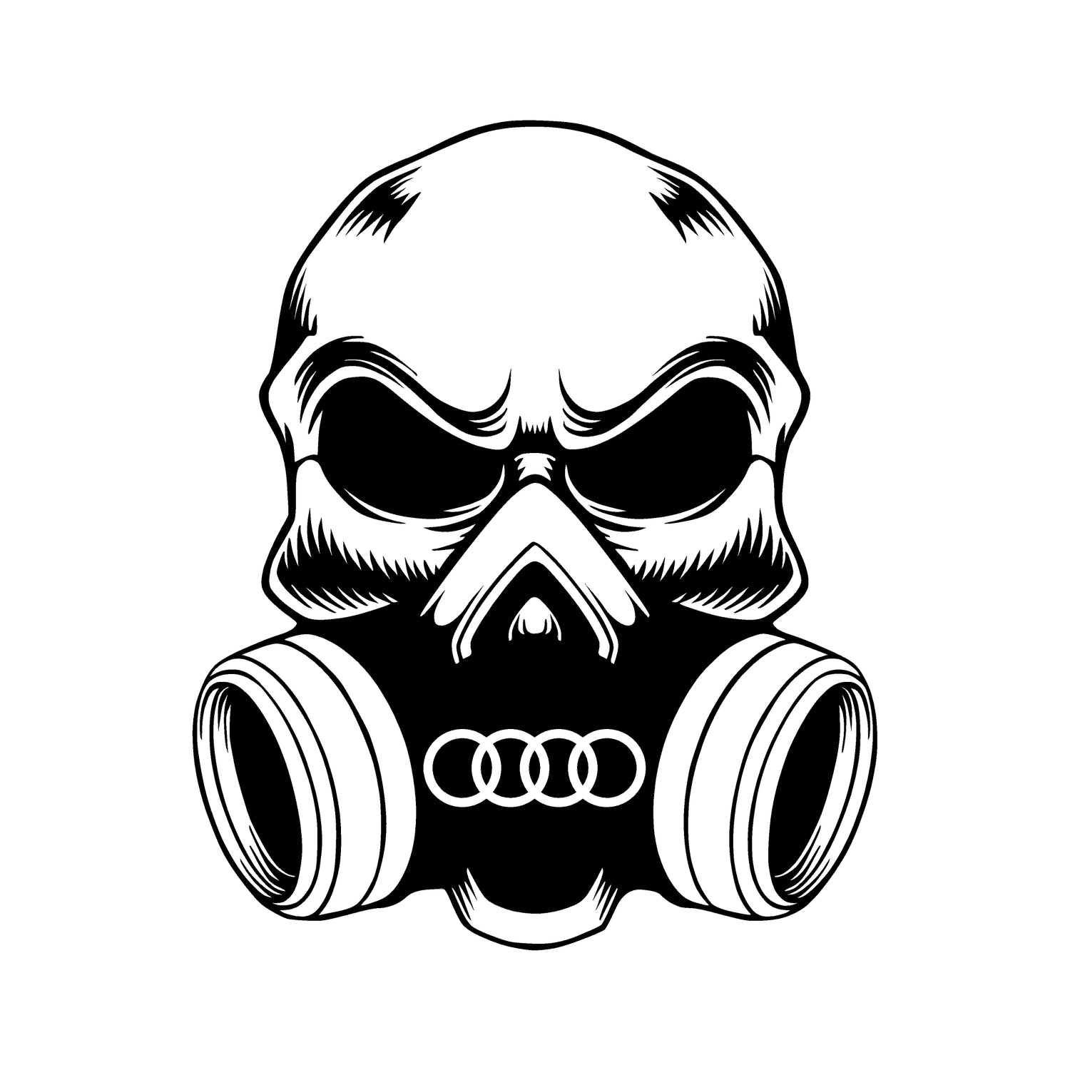 Gas Mask Skull with Car Brand Logo