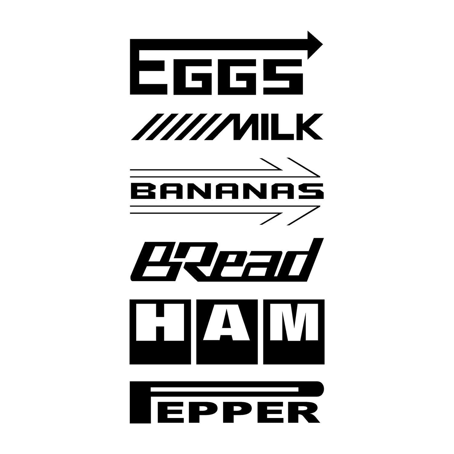 Shopping List Decals